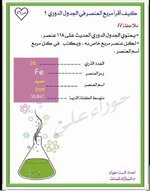 لطلبة الأول المتوسط..   ملخص علوم الكيمياء