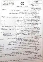 اسئلة اللغة العربية  المهني  الدور الاول ٢٠٢١