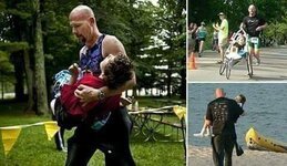 ريك فان بيك يفوز  بمسابقة الجري ب 4 مليون دولار و جائزة الأب المثالي لحمله ابنته المعاقة