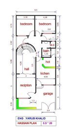 خريطة منزل 8.50*20
