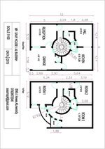 مخطط منزل مع الواجهه 9*12