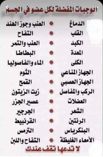 الوجبة المفضلة لكل عضو في الجسم