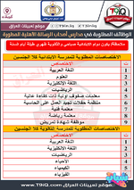 اعلان .. وظائف شاغرة لكلا الجنسين في مجموعة مدارس أصحاب الرسالة الأهلية المطورة