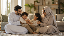 عائلة عربية تقضي وقتاً ممتعاً بحضور ذهني كامل ممتن عائلة عربية تقضي وقتاً ممتعاً بحضور ذهني كامل ممتن