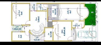 تصميم بيوت عراقية  ١٩٠ متر  ( 9.50*20م  المصمم وليد القيسي ٢٠١٩