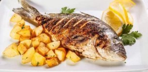 سمك مشوي بدون زيت :